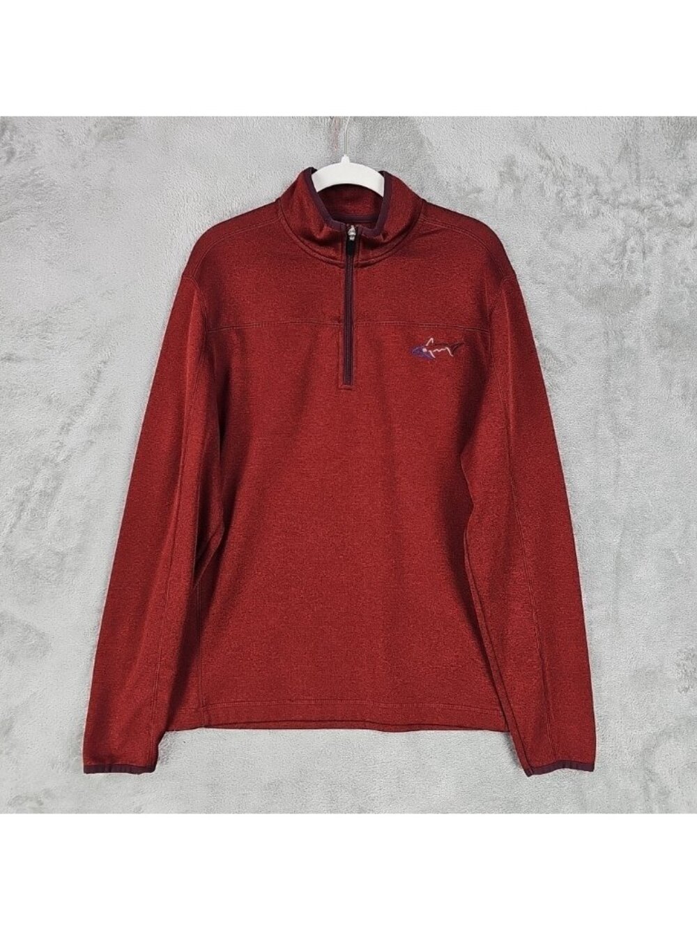 Greg Norman For Tasso Elba Pullover Mens Small Red 1/4 Zip Golf Mock Neck Knit